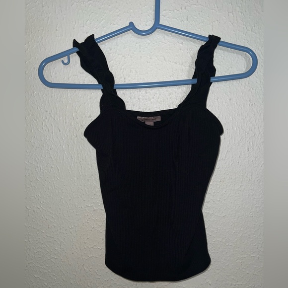 Willow - Root Tops - Black Crop Top with swirly straps size medium